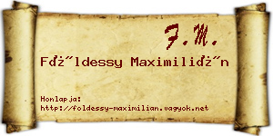 Földessy Maximilián névjegykártya